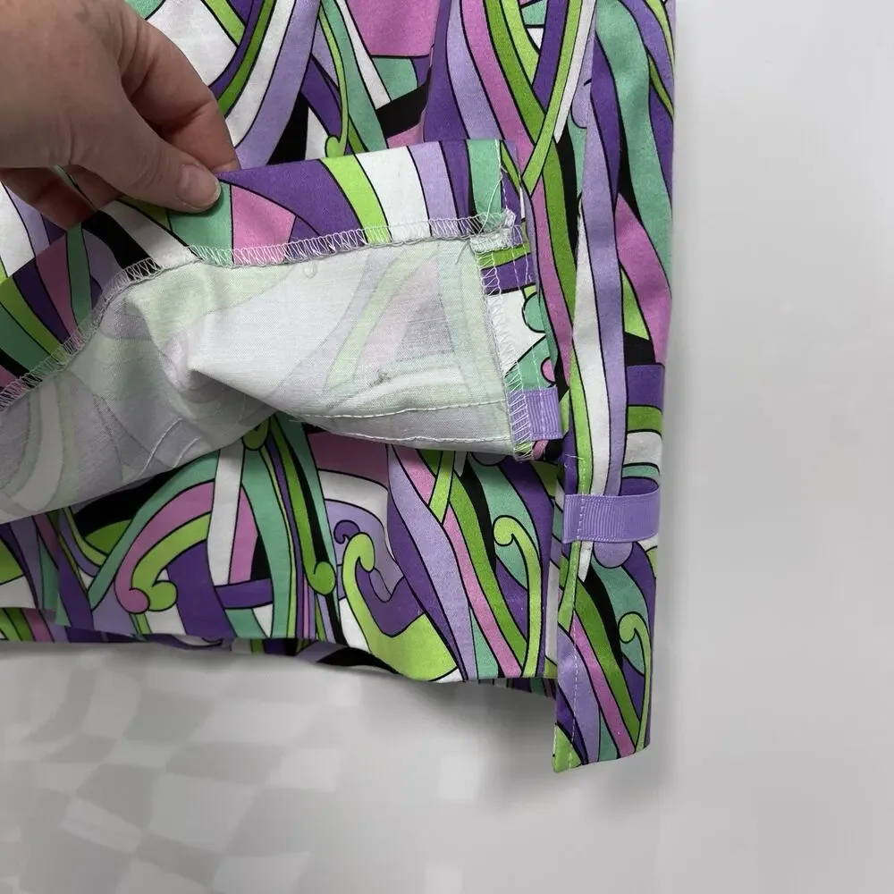 VTG Y2K Bamboo Traders Skort Skirt Sz 6 Colorful Preppy Groovy Tenniscore 90s‎